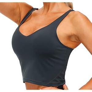 THE GYM PEOPLE Womens’ Sports Bra Longline Wirefree Padded with Medium Support