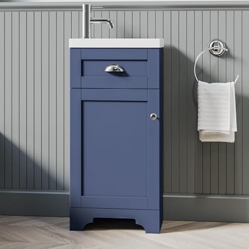 Image of Baxenden 400mm Blue Cloakroom Vanity Unit with Basin