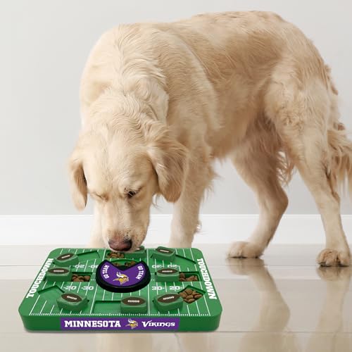 Image of Pets First NFL Minnesota Vikings Large Puzzle Toy for Dogs, Slow Feeder Board for Pets, New Bigger Size, Interactive Doggie Treat Toy