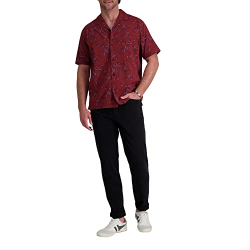 Haggar Men's Short Sleeve Printed Stretch Camp Shirt3
