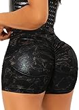 TZLDN Damen Leder Shorts Wetlook High Waist Kurze Lederhose Skinny Lederoptik Leggins Hose Hotpants #2 Schlangenhaut Optik S