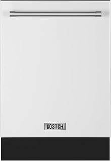 KOSTCH 24 Inch Built-In Dishwasher with Third Rack 15 Place Settings 8 Wash Programs 45 dBA Quiet