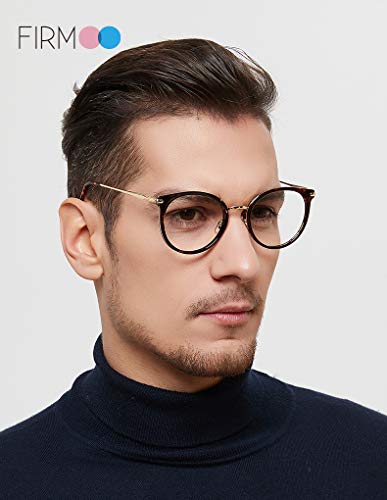 Firmoo Oversize Blue Light Blocking Glasses Women, Vintage Round Computer Glasses,Bluelight Blocker Eyewear for Women Men(Tortoise Frame) - Thumbnail 3