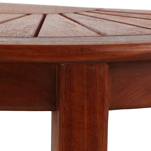 Bare Decor Chesser Half Circle Bench In Solid Teak Wood, 17" High, Brown #TOP5