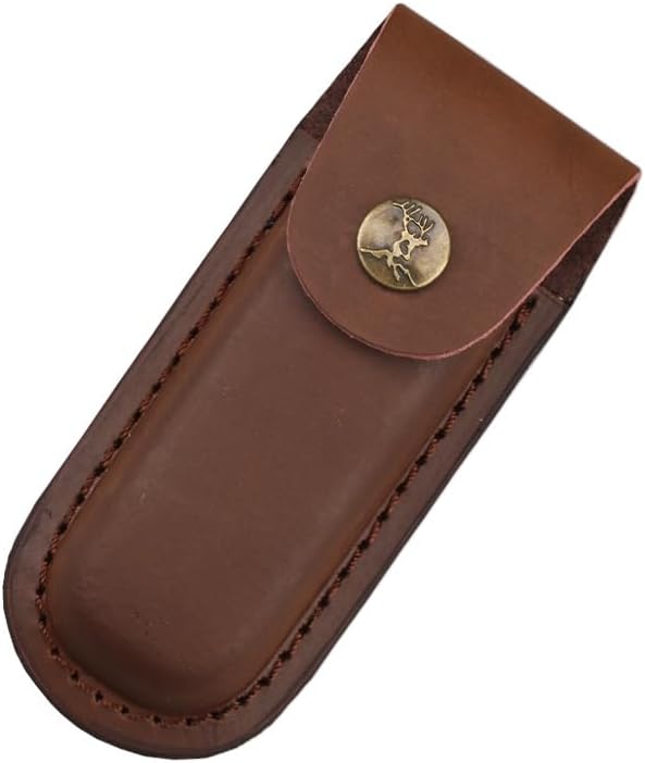Etui en Cuir Marron Vintage pour Couteau, Sac à Ceinture pour Cam...
