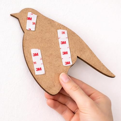 Image of DAKSHESTRY ARTWORKS Colorful Bird Wall Art Set | Premium MDF 3D Wall Decor | Easy Stick, Strong & Durable | Modern Home Decor Set of 6 Wooden Flying Birds