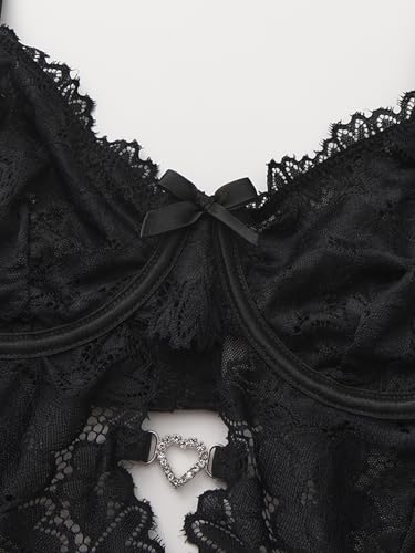 Image of Foxiny Sexy Lingerie Set 3 Piece Women Corset Bodysuit