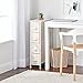 mDesign Narrow Dresser Storage Tower Stand with 4 Removable Fabric Drawers - Steel Frame, Wood Top Organizer for Bedroom, Entryway, Closet - Jane Collection - Cream/White