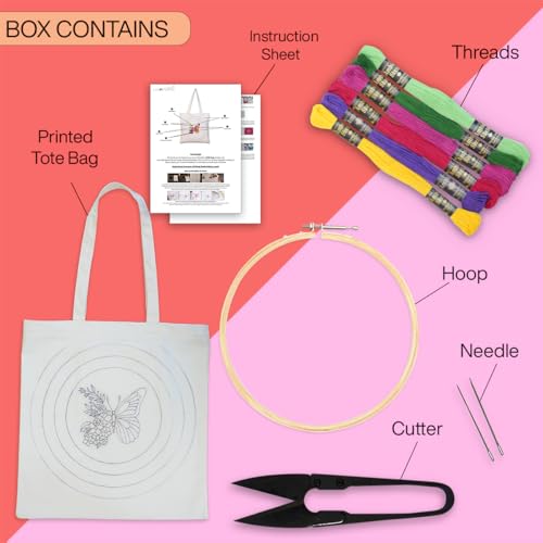 Image of picknMAKE DIY Aesthetic & Stylish Embroidery Tote Bags for Women Office use with Zip - Stylish Cotton Canvas Tote Handbags for College, Office, and Everyday Use