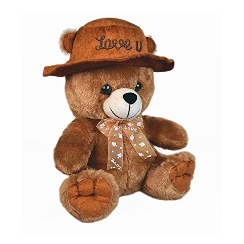 Image of Ultra 10 Inch Teddy with Love You Cap Fully Stuffed Soft Plush Toy for Kids in Brown| Animal Toy Birthday | Anniversary | Christmas | Diwali | Home Decor