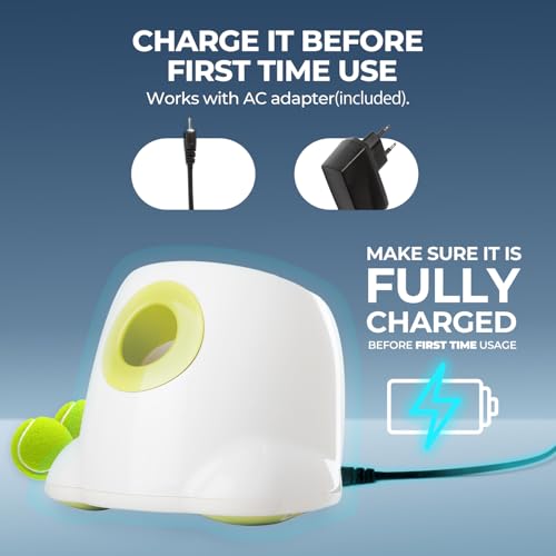 ALL FOR PAWS Ultimatives Wurfspielzeug Interaktiver Hund Automatischer Ballwerfer, Tennisball Wurfmaschine für große und große Hunde, 3 Bälle enthalten (Hundeball-Launcher Maxi)