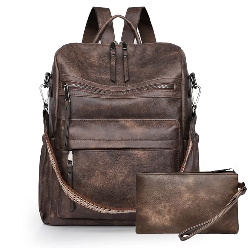 Dora & Liz Womens Backpack Purse Leather Backpack Purse for Women Travel Fashion Backpack Designer Ladies Shoulder Bags