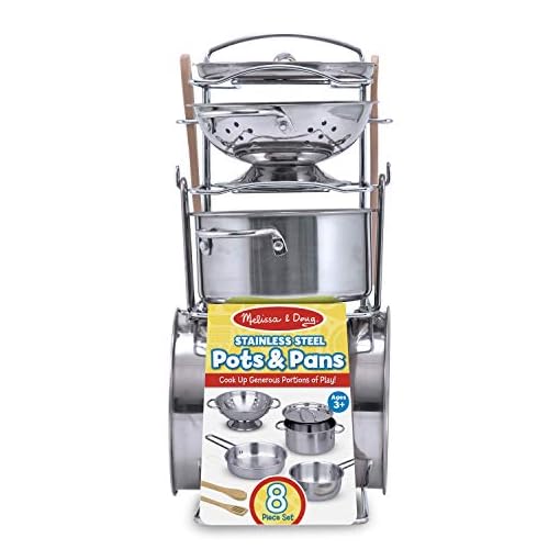Melissa & Doug Stainless Steel Pots & Pans Play Set