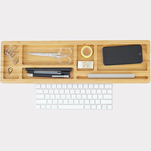 Preisvergleich Produktbild WEN Aufbewahrungsbox Schreibtisch Organizer Bambus Kreative Multifunktions Desktop Organizer Computer Tastatur Halter Bürobedarf Regal (4cm, 6cm) Naturholz (größe : Small)