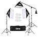 Kshioe Photography Softbox Lighting Kit Continuous Lighting System Photo Equipment Soft Studio Light with Light Stands and Convenient Carry Bag (3 softboxes-24''x24'')