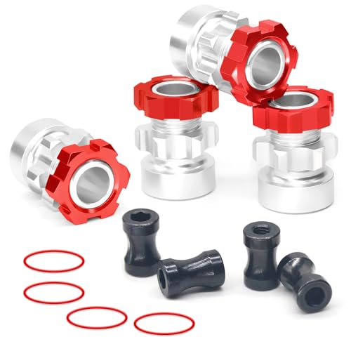Adaptateur hexagonal 12mm à 17mm OGRC rouge pour pneu de course RC 1/10