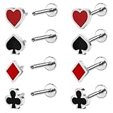 hujiling 8Pcs 16G Poker medusa piercing jewelry Stainless Steel Lip Stud Labret Piercing lip conch studs snake...