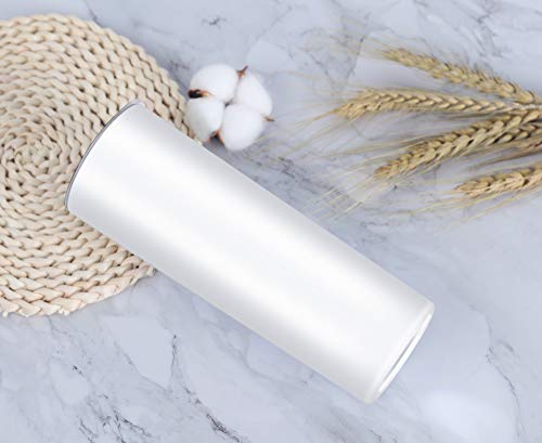 20 Oz Skinny Tumbler Set, Skinny Stainless Steel Tumbler Set With Lids, Insulated Skinny Slim Water Tumbler For Diy, White(Not For Sublimation,Not Straight) #TOP5