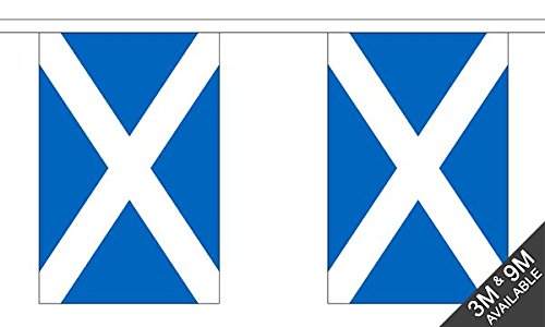 Flagtex St Andrews (Light Blue) Giant Fabric Bunting – 18.25m with 30 Large Flags – Fabric for Indoor & Outdoor Use – String Flags Banners Scotland Scottish Saltire UK British — image 1