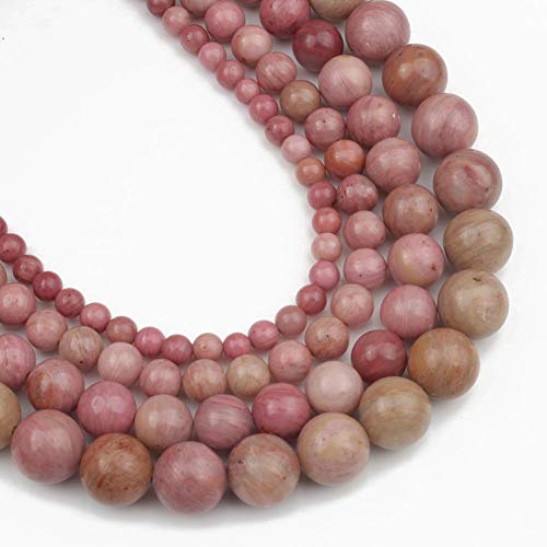 Song Xi 36pcs 10mm Rhodonite Gemstone Beads Round Loose Natural Stone Beads for Jewelry Making