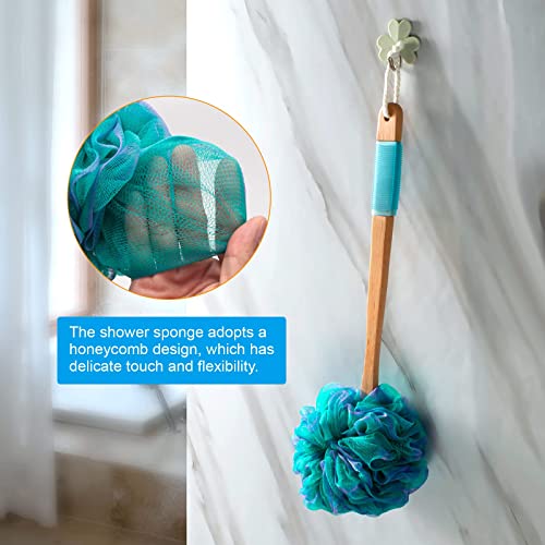 Amazerbath Shower Sponge Loofah Back Scrubber, Pe Soft Mesh Loofah Body Scrubber With Long Wooden Handle, Bath Sponge For Men Women (Green) #TOP5
