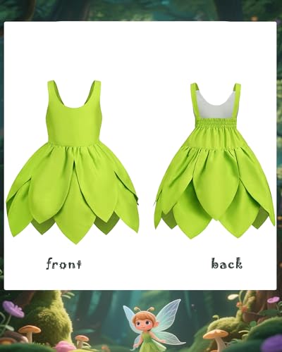 Disfraz de Hada Verde para Niñas Con Alas y Accesorios miniatura 3