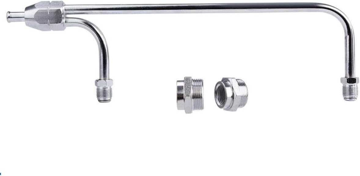 Dual Feed Fuiel Line Chrorne Compatible with Carburetor 4150 Double Pumper Compatible with 3/8"Hose