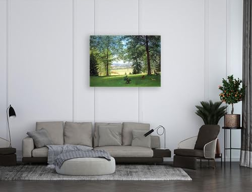 Tableau salon Albert Bierstadt Été encadré : solution déco murale prête à fixer - 4