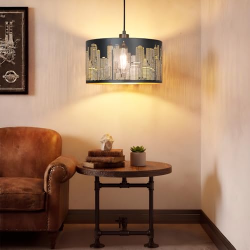 Qingmiao Black Plug in Pendant Light, 3 Way Bulb, 14ft Cord, On/Off Switch by Qingmiao - Used condition - Image 2