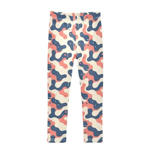 KLL Hand Drawing Camouflage Wavy Toddler Girls' Basic Leggings Stretchy High Waisted Sweatpants Exercise
