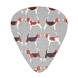 Plectres de guitare Beagle Patterns 12 médiators tendance durables dans une boîte pour ukulélé guitare électrique basse - Les Beatles, Paul McCartney, John Lennon, RIngo Starr, George Harrison