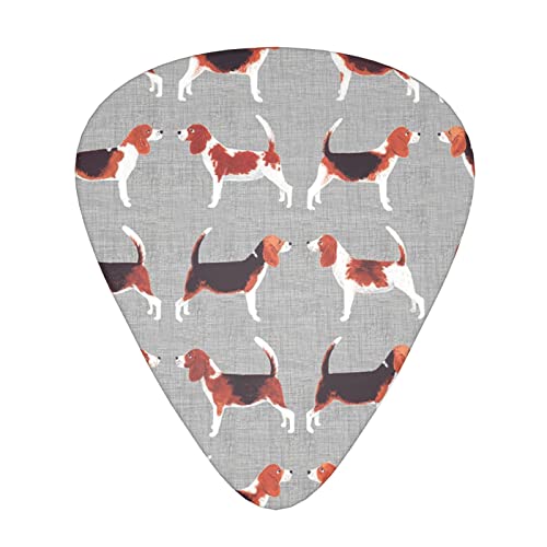 Plectres de guitare Beagle Patterns 12 médiators tendance durables dans une boîte pour ukulélé guitare électrique basse - Les Beatles, Paul McCartney, John Lennon, RIngo Starr, George Harrison Plectres de guitare Beagle Patterns 12 médiators tendance durables dans une boîte pour ukulélé guitare électrique basse