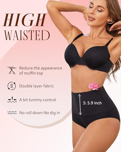 UNDER THE SEA Tummy Control Underwear for Women High Waisted Briefs Seamless Full Coverage Ladies Panties 4 Pack S-XXXL2