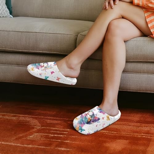 Jeiento Slippers for Women Lady Indoor Shoes Warm Fuzzy Home Shoes Memory Foam Slip-On Bedroom Slides Comfy Animal Slippers3