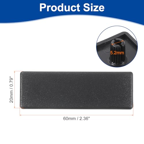 Image of uxcell 6Pcs Extruded End Cap Nylon, 60x20mm T-Slot Aluminum Profile 2060 European Standard End Cap Extrusion Plug for Trolley, Fish Tank Rack, Storage Rack, Black