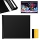 ZMDMAH Statisch Haftender Aquariumhintergrund, 40 x 200 CM Aquarium Folie Rückwand, PVC Aquarium-Aufkleber-Hintergrund Aquarium Rückwandfolie Selbstklebend Schwarzer Hintergrund für Aquarien Terrarium