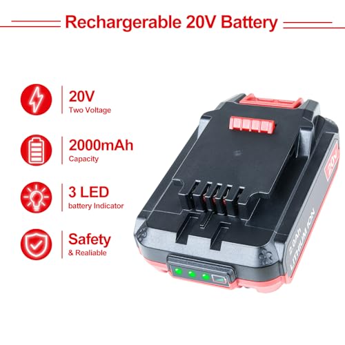 DTK Replacement for Bauer 20V Battery Lithium-Ion 2.0Ah Cordless Power Tool Battery 2 Packs