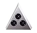 Produktbild THEBO-Licht Steckdosenelement ST 3007-C in Pyramidenform und 3 Anschlüssen / Ecksteckdosen / Edelstahl-Steckdosenleiste / Steckdosen
