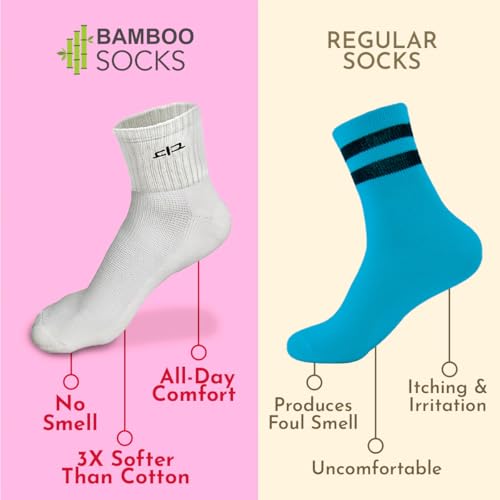 Image of HEELIUM Bamboo Socks for Women | Quarter Length | 3X Softer than Cotton Socks | Odour-Free & Breathable | Superior Comfort & Cushioned Base