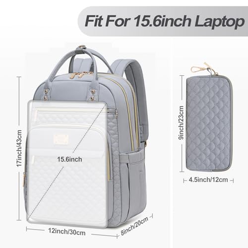 Image of Tealari Laptop Backpack for Women,15.6 Inch Laptop Backpack for Work,Waterproof Travel Backpack,College Bookbag with Wallet