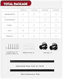 Extendable Wardrobe Rod, Black Stainless Steel Retractable Wardrobe Rail, 74-103cm Adjustable Clothes Rail for Wardrobe and Balcony (25MM) - Image 5