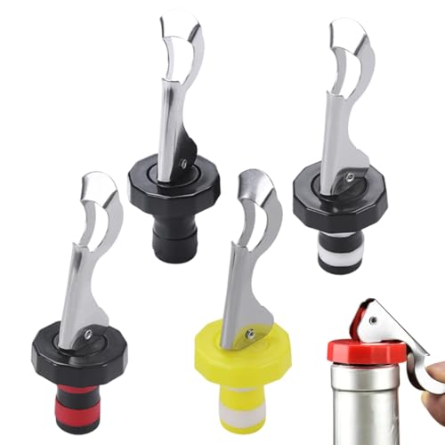 DOKRIN Tapones y vertedores para vino,Tapón manual de 4 piezas para botellas de vino, con cierre hermético al vacío.
