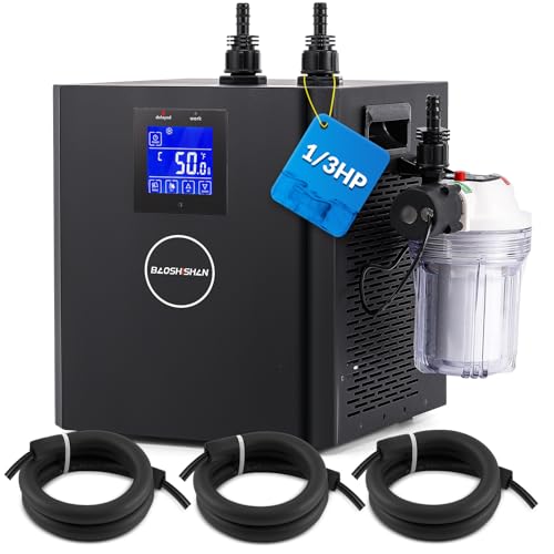 BAOSHISHAN Ice Bath Chiller, 1/3 HP Cold Plunge Chiller, Fast Cooling to 50F, Ultimate Muscle Recovery System, Easy Setup with Insulated Hose, Pump & 3 Micron PP Filter 110V