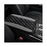 KVAEY Car Center Console Cushion Pad, 12.6 × 7.48 Inches Waterproof Car Armrest Seat Box Cover, PU Leather Armrest Cover Protector for Most Vehicle, Universal Car Interior Accessories (Black+Gray)