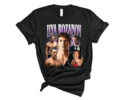 Ilya Rozanov Vintage Actor Collage Shirt Retro Celebrity Portrait Graphic Fan T Shirt (Black, Adult Medium)