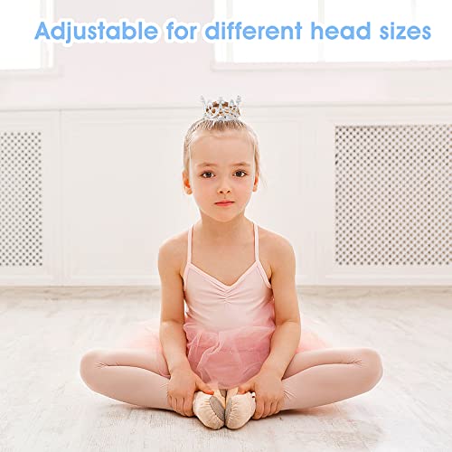 Abeillo 2 Pieces Baby Crown Baby Crystal Princess Tiaras Newborn Photography Props Children Headband Infant Elastic Hair Band Crown For Baby Girl Birthday Party (Silver) #TOP5