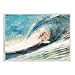 Stupell Industries Female Surfer Riding Barrel Wave Tropical Blue Waters Wall Plaque, 15 x 10