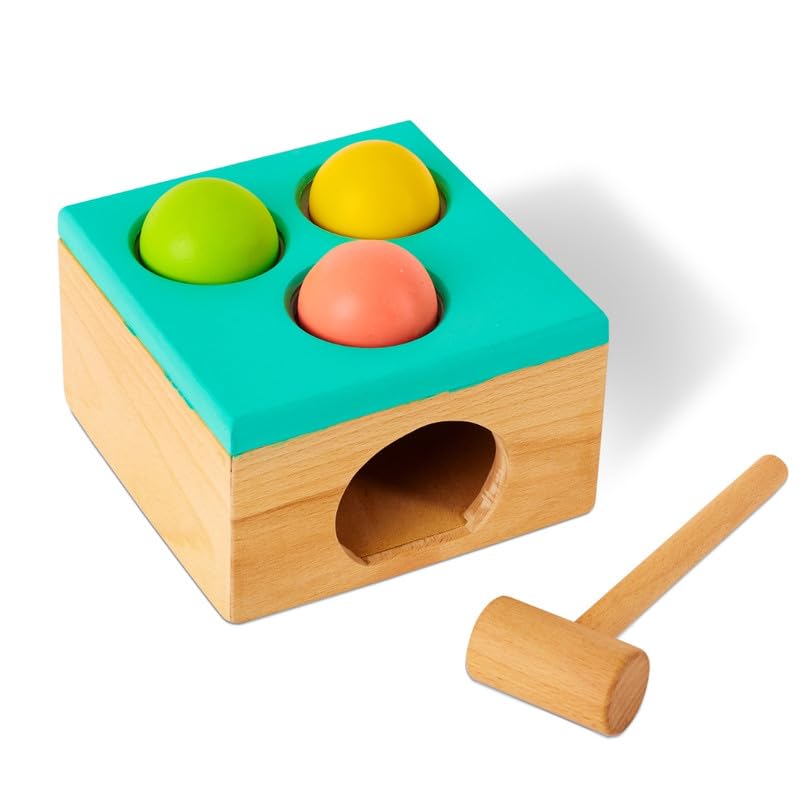 Curious Cub Wooden Hammer Ball Knock | Pounding Bench with Box Case | Fine Motor Skills & Sensory Toys | Early Educational Montessori Toy Set for Kids (6 Months - 2 Years) (B0B2PS97Q7) Amazon Price History, Amazon Price Tracker