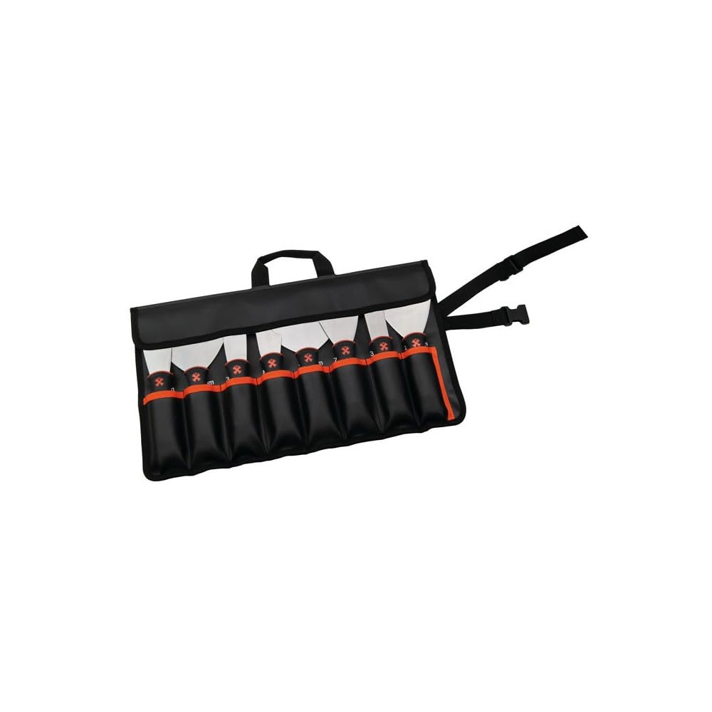 Mondelin - Trousse 7 couteaux américains + 1 multi-usage manche bimatière - Pour décaper, racler, agrandir les fissures - Lame en inox flexible - Taille de 31, 38, 51, 76, 102, 127, 152 mm -