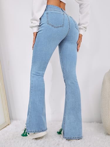 Image of Solid Low Waist Bootcut Denim Jeans for Women's & Girls'